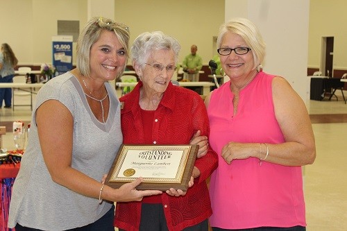 Council on Aging Volunteer of the Year recipient Marguerite Lambert of the Loxley S.A.I.L. Center is pictured with S.A.I.L. Center Manager Betty Dryden and Council on Aging Coordinator Kelly Childress.