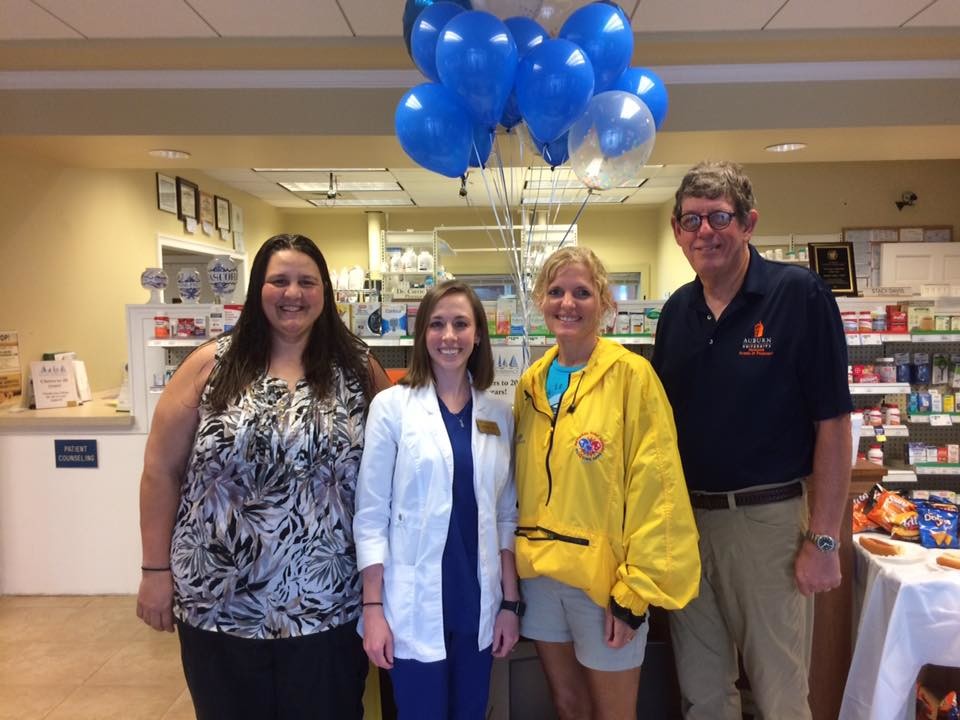 Left to right: Mindy Nobles, Carrie Ray, Stacy Davis, and Steve Love celebrate the Lillian Pharmacy’s 20th Anniversary.