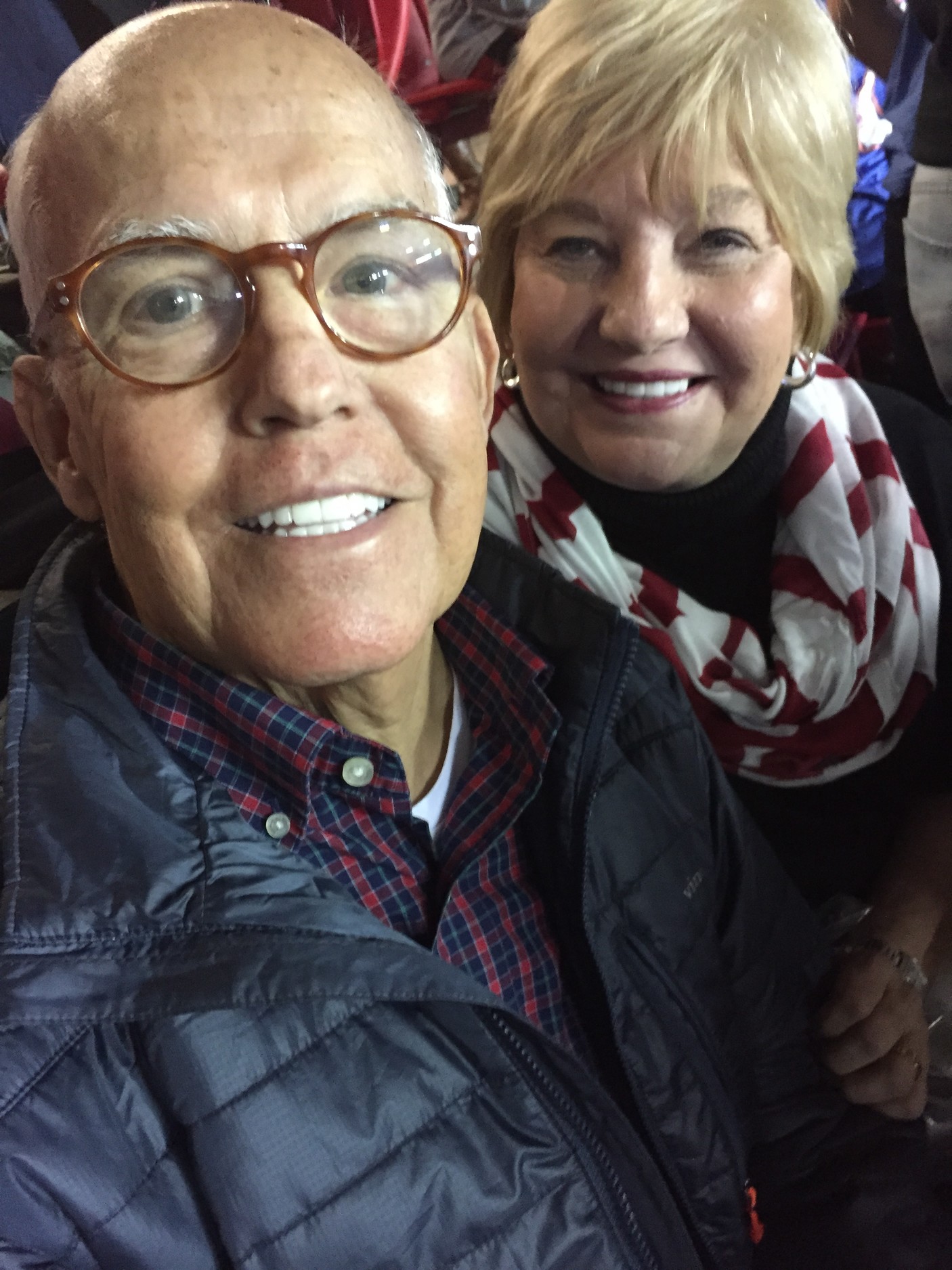 Anthony DeMarlo and his wife, Linda, at DeMarlo's last Alabama football game.