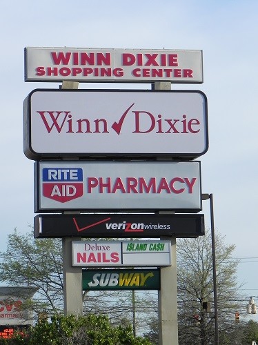 This sign in Robertsdale will soon change with the closing of the Winn Dixie store and the announcement that Rite Aid will soon become a Walgreens.