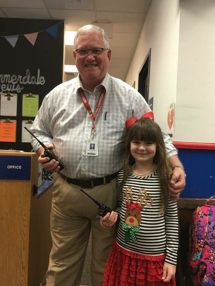 Other winners of the auction took on roles at their school, such as principal for the day...