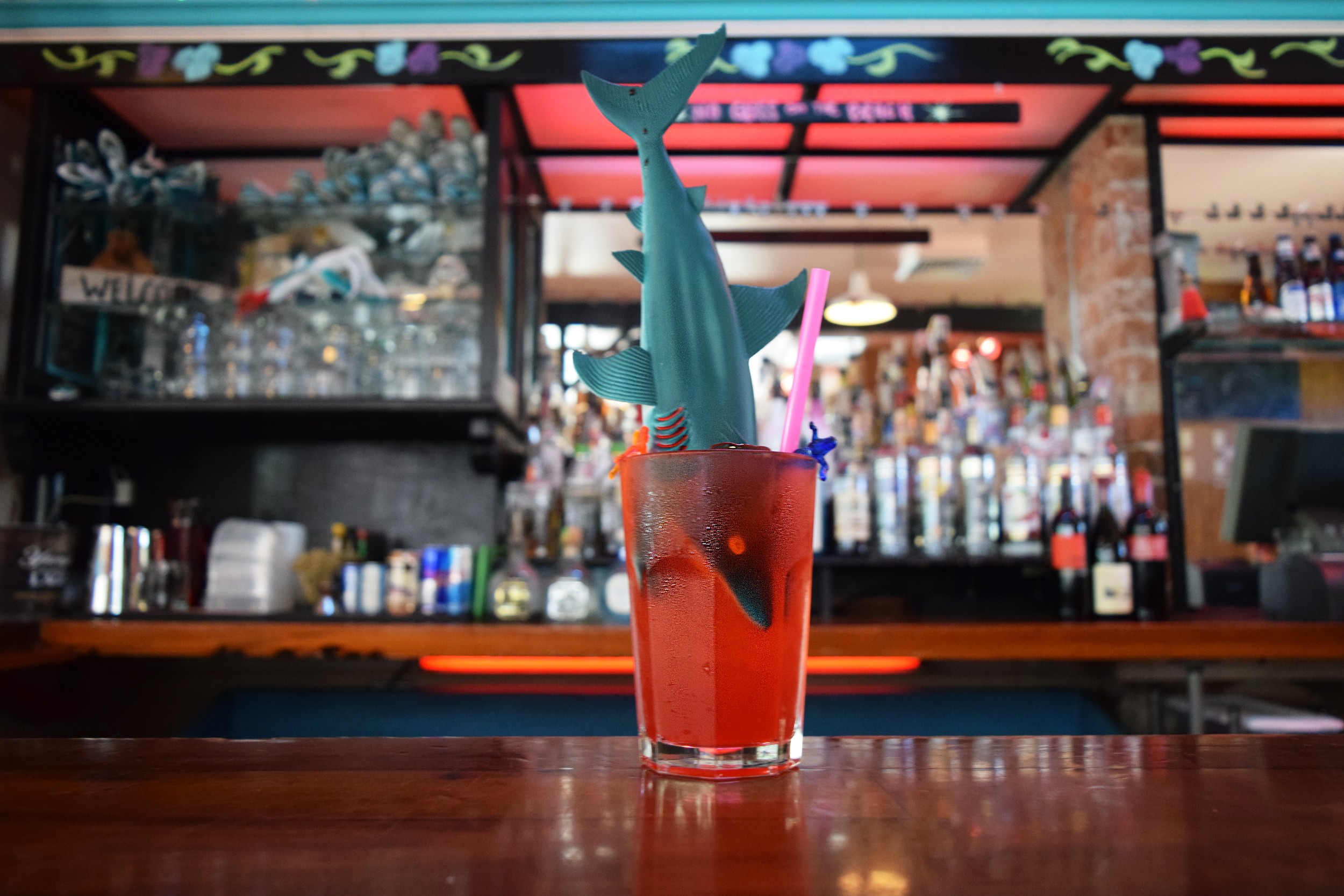 The Shark Attack, a specialty drink offered at Lucy's.