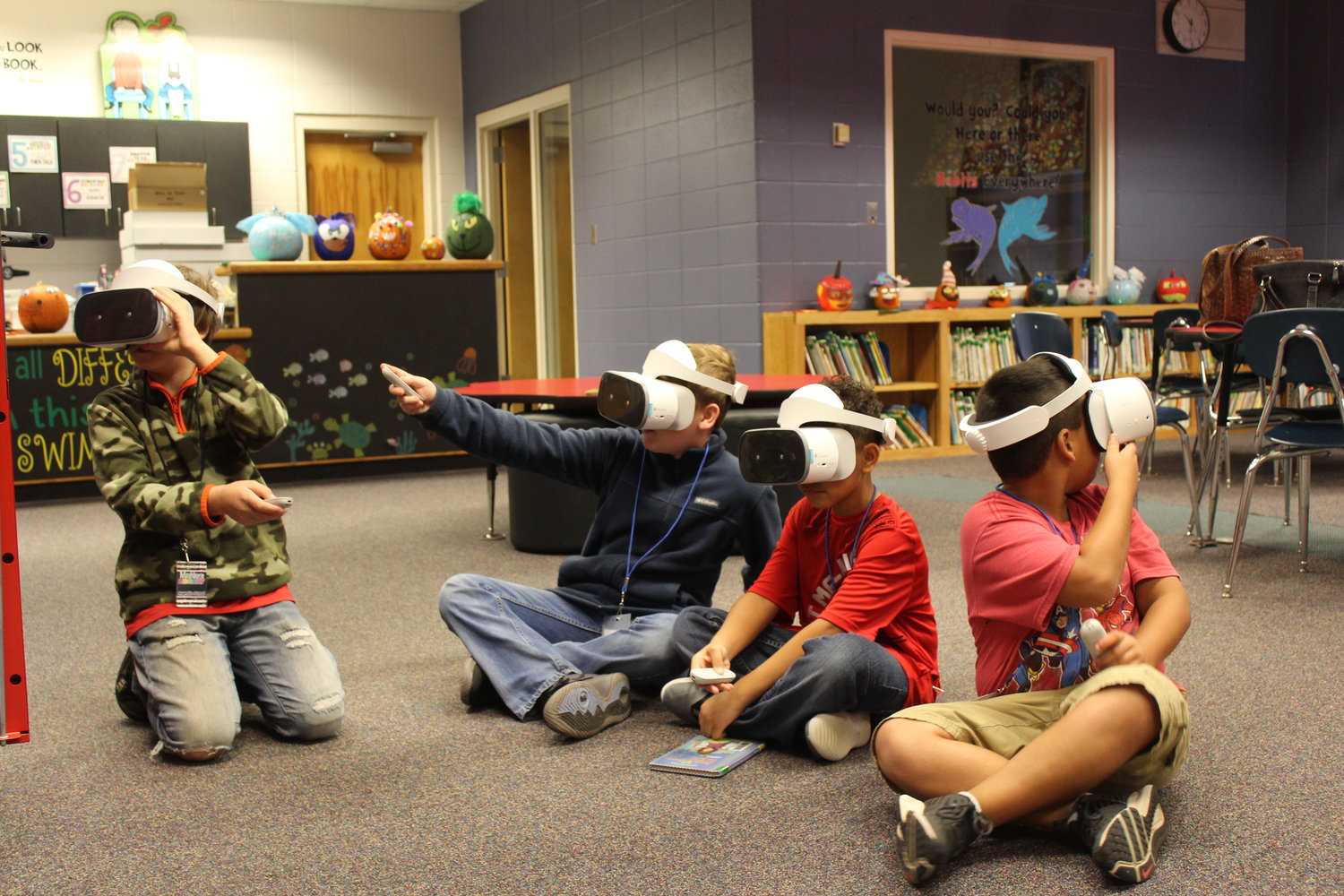 Students at Magnolia School experience VR for the first time.