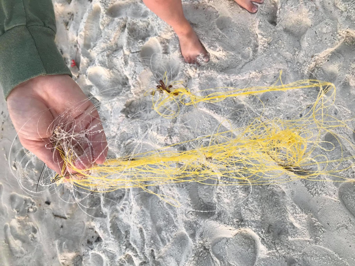 No sea turtle tracks were found on the first patrol of the 2020 season but Orange Beach Wildlife Center team members did find fishing line, a balloon and lots of litter.