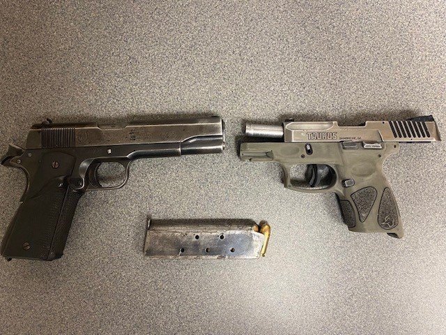 Firearms recovered following Wednesday’s pursuit.