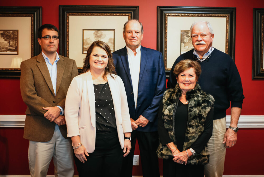 North Baldwin Community Foundation Advisory Committee members include, from left, Scotty Lewis, Tina Covington, Jim Robertson, Lee Mitchell and Tom Mitchell.