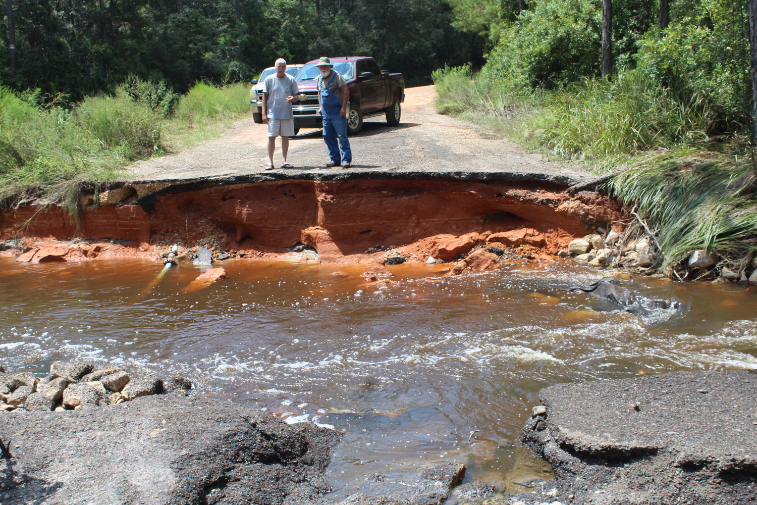 Residents along River Road in the Styx River Community were waiting for officials with the Baldwin County Highway Department on Wednesday, Sept. 1 to inspect and make the road passable.
