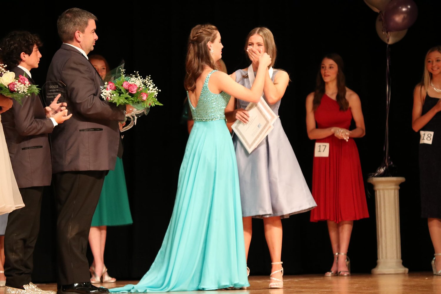 Madeline Shipman, center, was selected as Baldwin County Distinguished Young Woman for 2022. In addition to winning the title, Madeline also won preliminary awards for fitness, self-expression, and talent. Rounding out the top five included, from left, Katelyn Few, third runner-up; Grace Covo, first runner-up; Georgia Byrd, second runner-up; and Ashlyn Hudson, fourth runner-up.