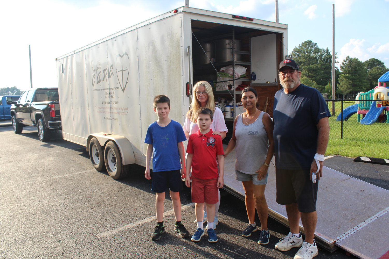 Volunteers with the First Baptist Church of Robertsdale prepare trailers Thursday, Sept. 2 ready to provide relief for Louisiana residents impacted by Hurricane Ida.