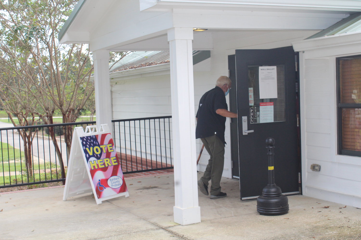 Voters in Robertsdale trickle into the PZK Hall to decide on the 3-mil tax for local schools on Tuesday, Sept. 21. Preliminary totals show less than 8 percent of eligible voters cast their ballots on Tuesday with the tax passing by a narrow margin.