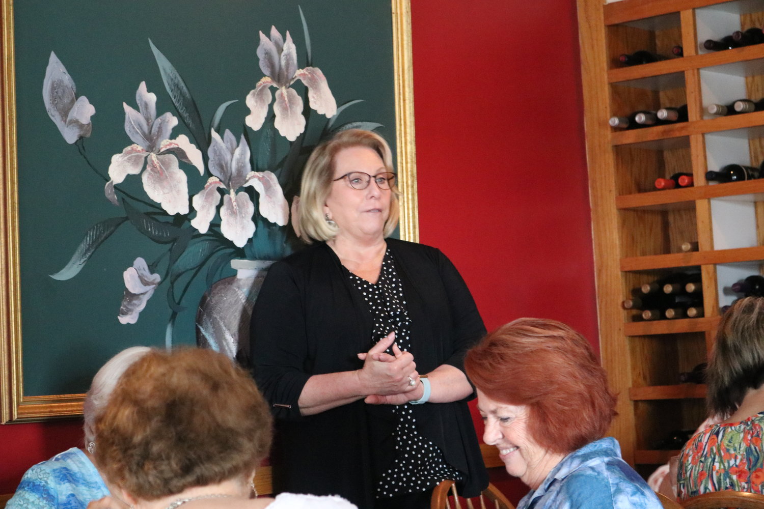 South Baldwin Chamber CEO/President Donna Watts was the first guest speaker for this club year.