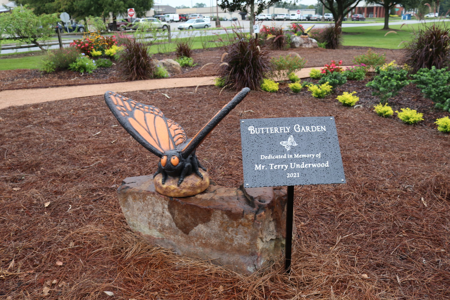 Foley’s new butterfly garden is located along the Rose Trail, just north of the Foley Dog Park, and is open to the public.