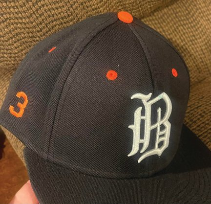 The new team hats are embroidered with the No. 3, memorializing teammate Ty Drinkard who died in a car wreck in 2020.