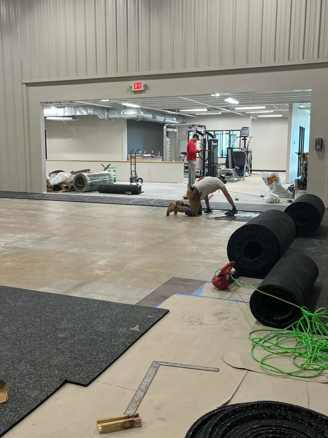 Flooring was put down in the Snook Family YMCA’s new strength area last November.