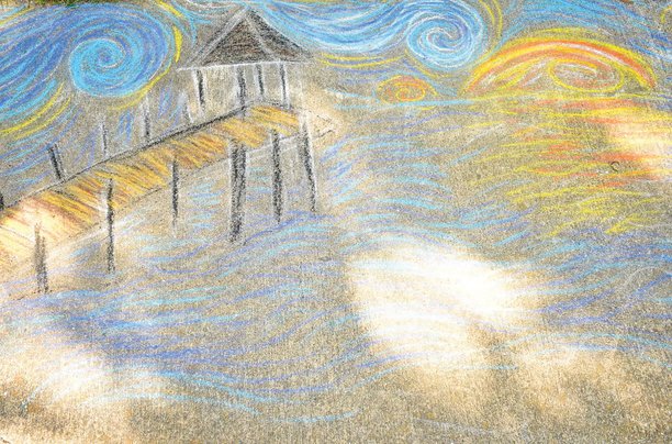 A piece of artwork from the 2021 Chalk the Trail event was based on the painting "Starry Night."