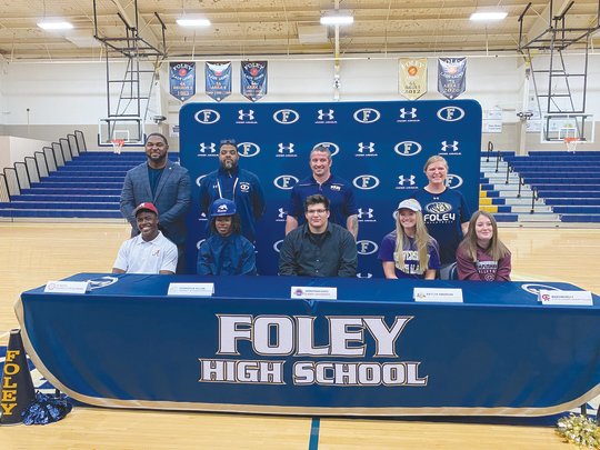 Five Foley High School athletes will continue their athletic careers this fall on the collegiate level.