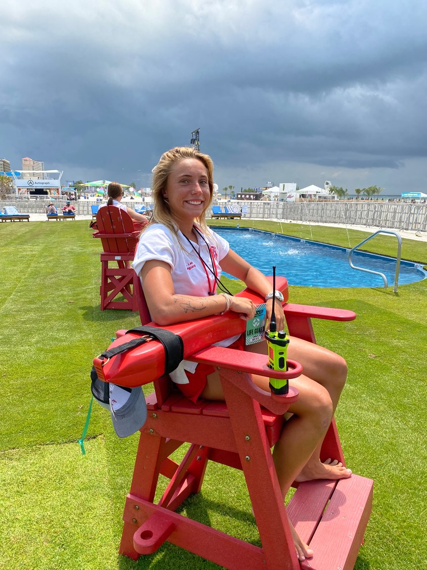 Gulf Shores lifeguard Kimberly Lee was on hand to patrol the VIP pool area of Hangout Music Festival on Friday, May 20.