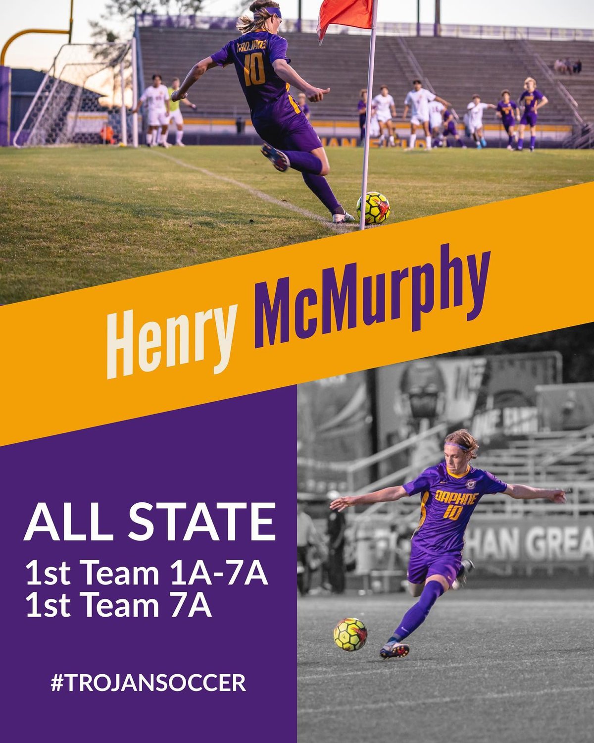 Daphne’s Henry McMurphy was recognized by the Alabama High School Soccer Coaches Association and landed on the Super All-State team as well as the Class 7A first-team all-state.