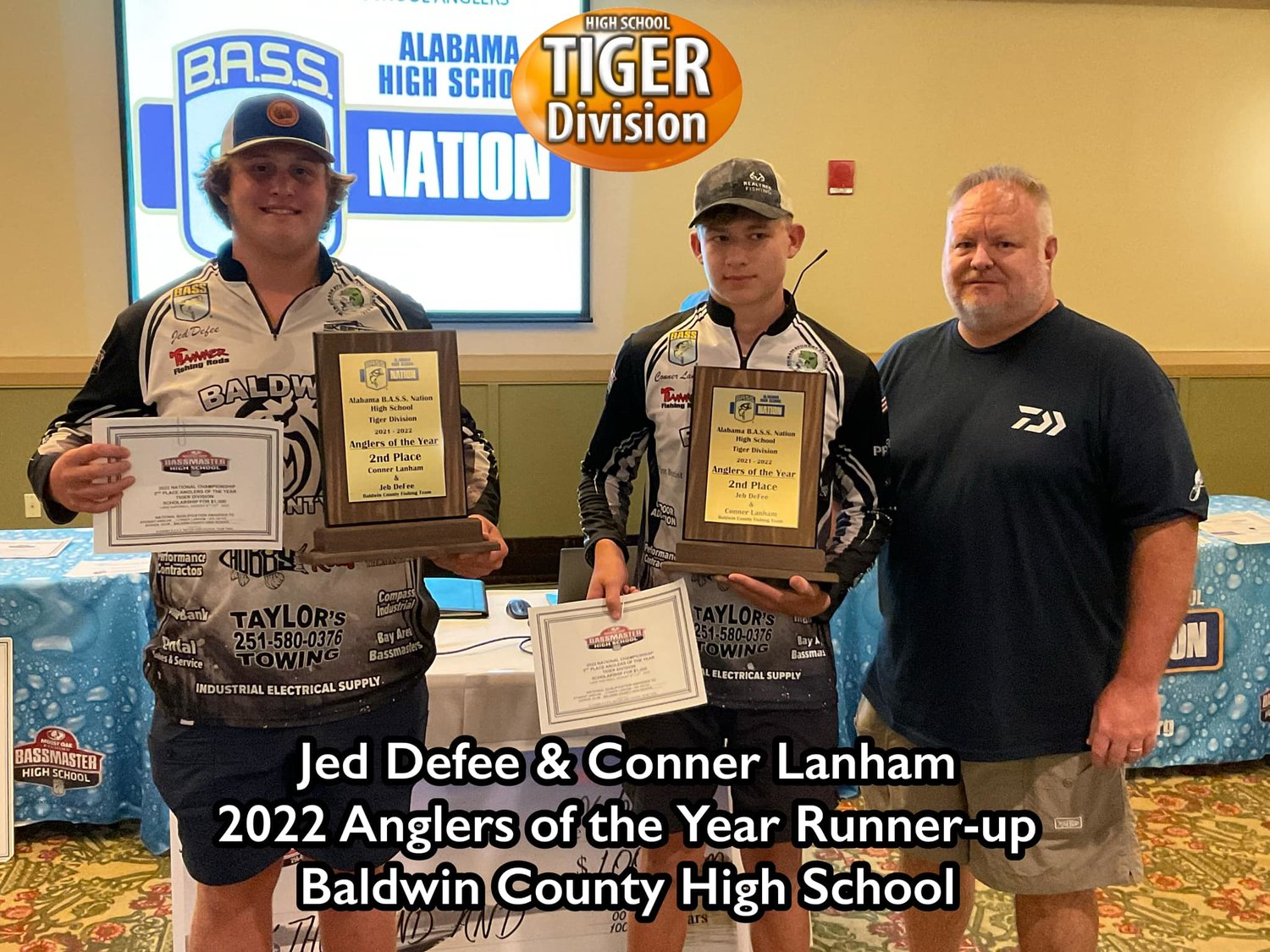 Jed Defee and Conner Lanham represented the Baldwin County High School fishing team as runners-up in the Angler of the Year competition.