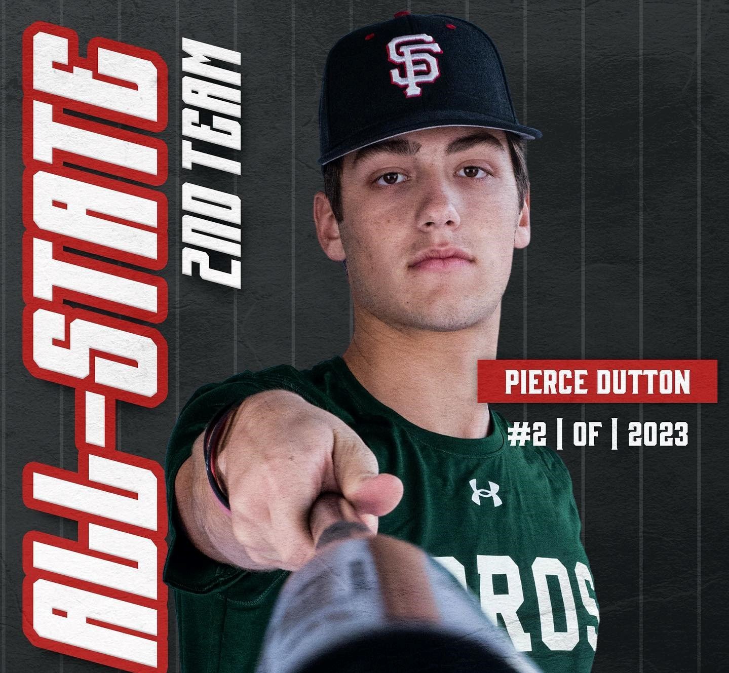 The Alabama Sports Writers Association named Spanish Fort junior Pierce Dutton to the second-team all-state after he registered a .405 batting average with 45 hits and 29 RBIs.