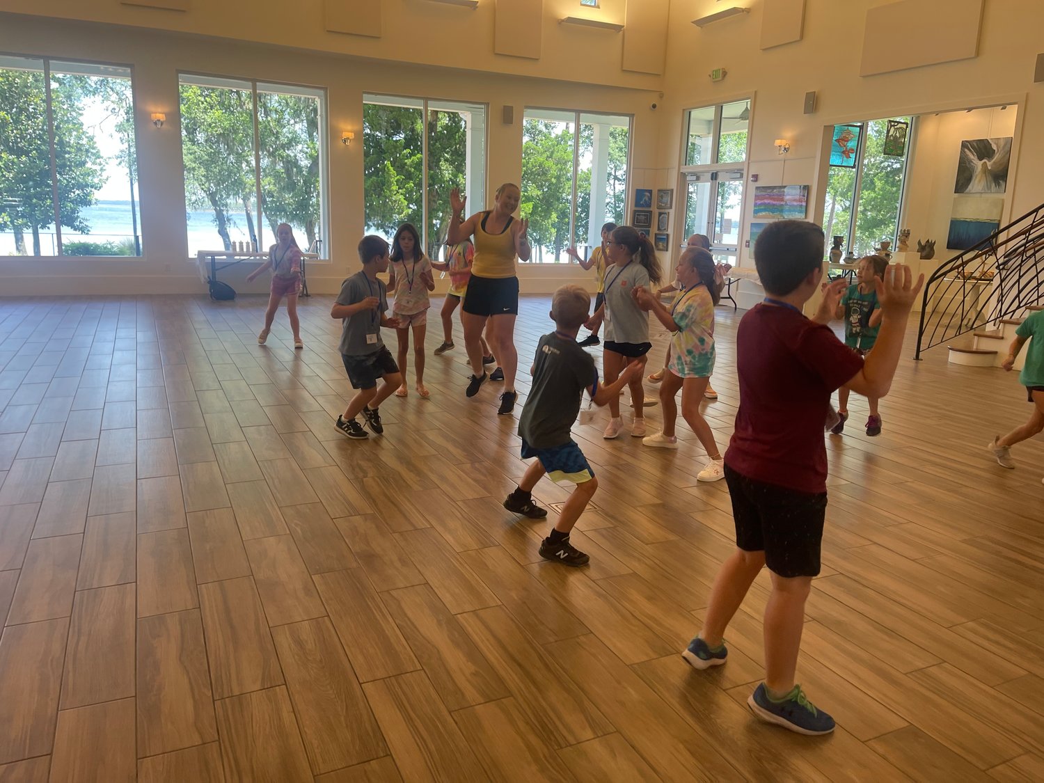 Choreographer Jaleesa Poindexter taught the campers all the steps to the surprise flash mob dance put on at the end of the week.