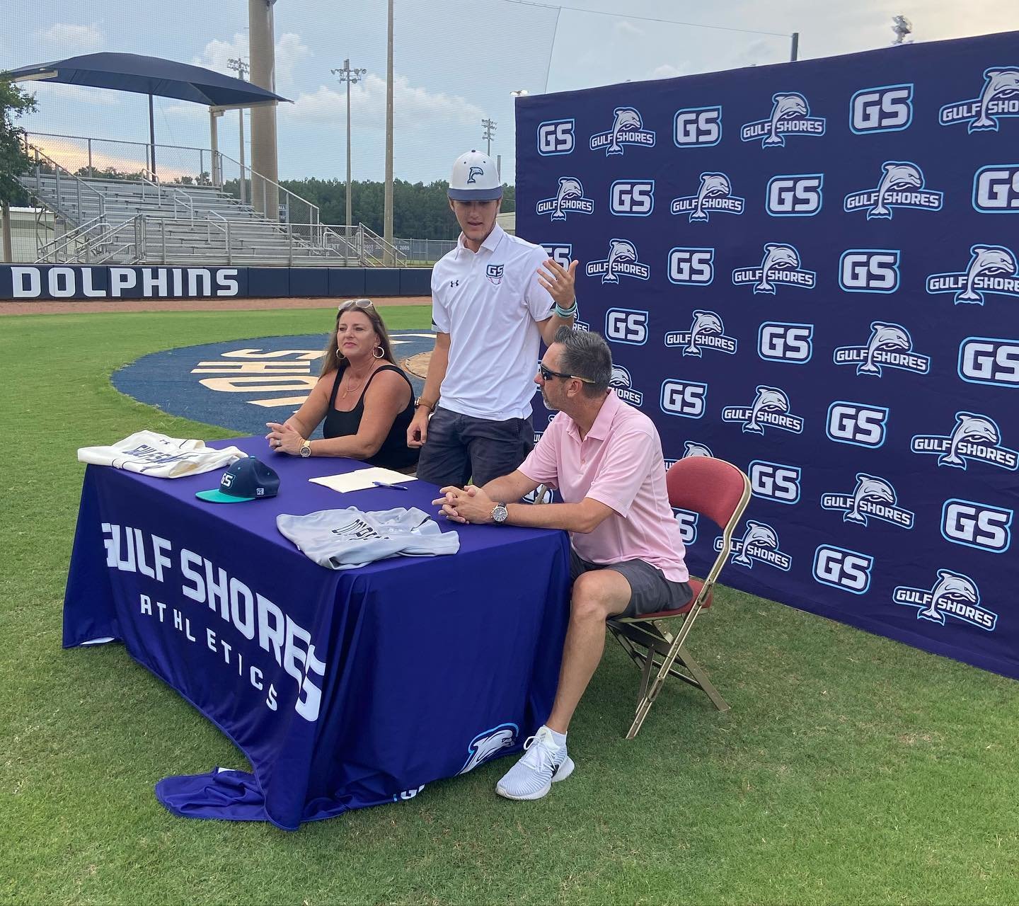 Noah Ayers was joined by his parents in signing to further his academic and athletic careers at Coastal Alabama Community College South during a Monday night ceremony at the Gulf Shores Sports Plex.
