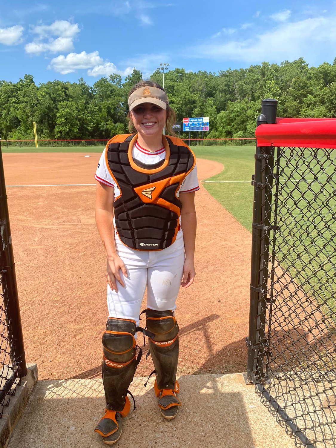 Baldwin County High’s Emma Weatherford was behind the plate for both games of the softball doubleheader as part of the AHSAA North-South All-Star Game last week in Montgomery.