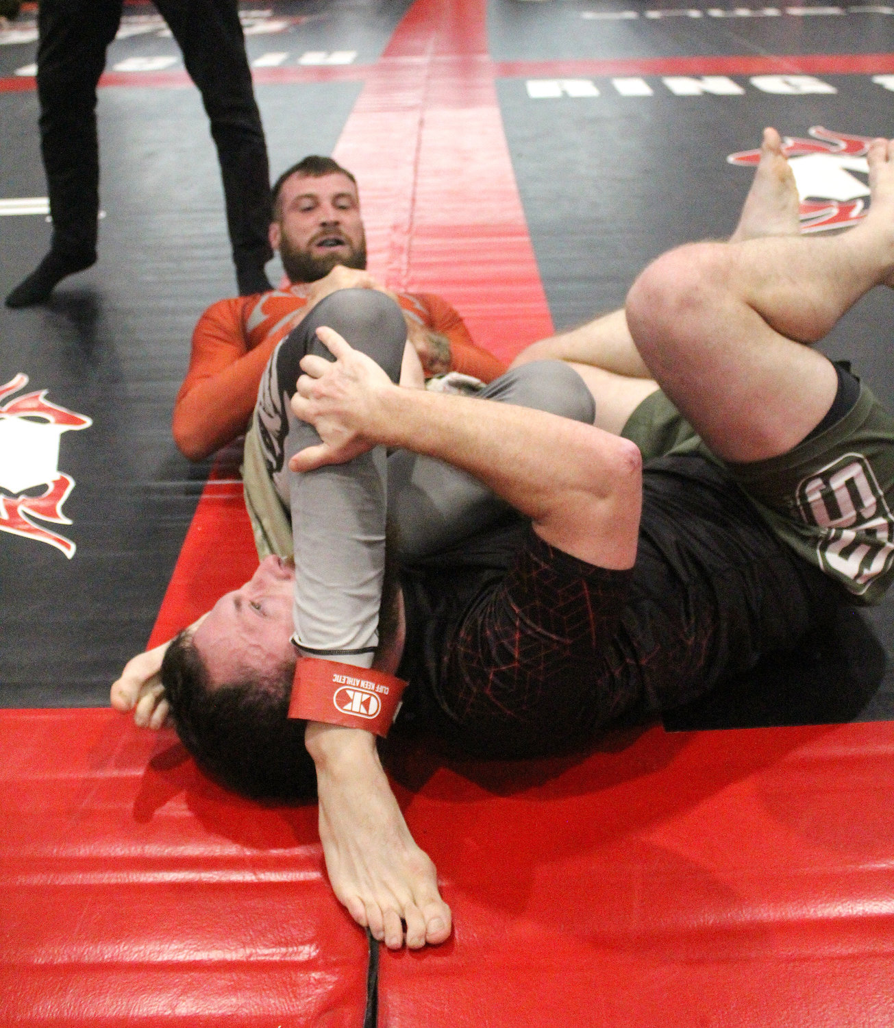 Ryan George earns a submission win over Daniel Simmons Saturday afternoon at the Foley Sports Tourism Complex during the North American Grappling Association’s U.S. Nationals. George went on to win the beginner lightweight division.