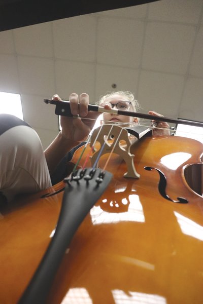 Corrie Lynn White, of Foley, performs during strings camp last week with the Baldwin County Youth Orchestra. The group is hosting an open house for new students this Friday.