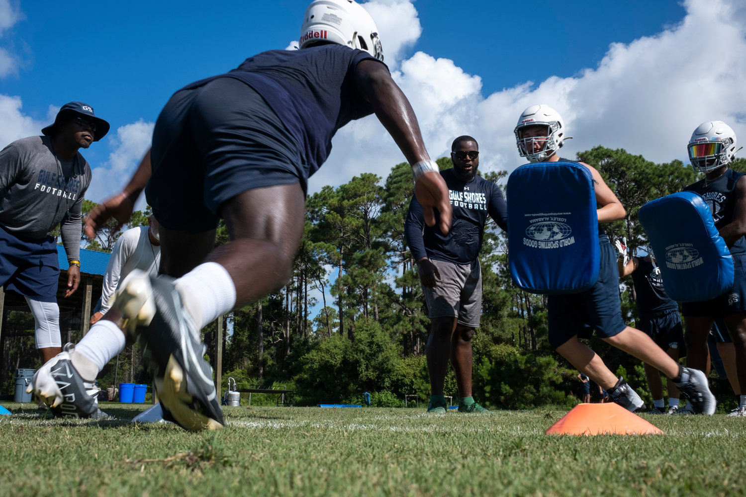 The fall sports season got kicked off Monday morning, Aug. 1, where the Gulf Shores Dolphins were among the teams hitting the field with pads for the first time.