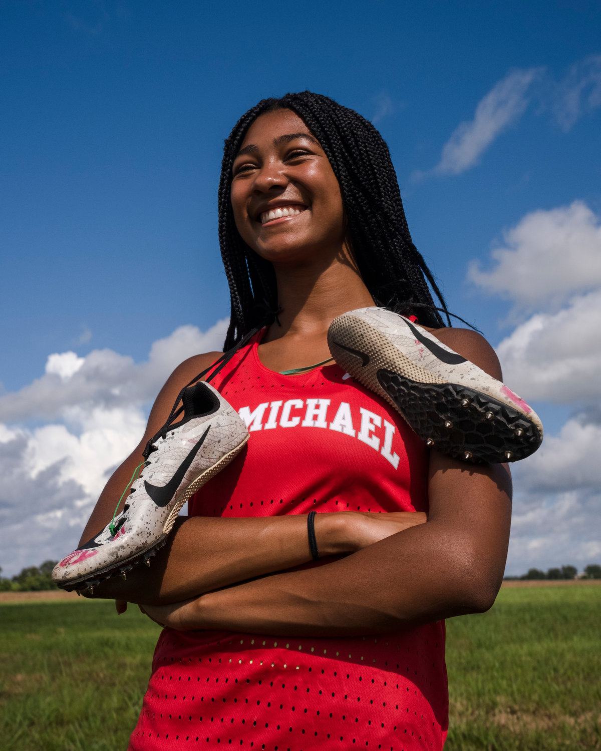 St. Michael Catholic’s Tia Acker is entering only her third year of running track but has many Division I eyes on her already.