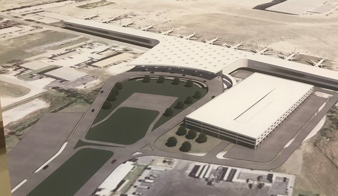 An artist's rendition shows the new terminal planned for the Mobile International Airport at Brookley. Chris Curry, Mobile Airport Authority director, said the new facility will have a major impact on Baldwin County air travel.