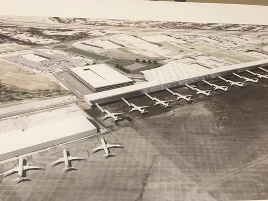 An artist's rendition shows the new terminal planned for the Mobile International Airport at Brookley. Chris Curry, Mobile Airport Authority director, said the new facility will have a major impact on Baldwin County air travel.