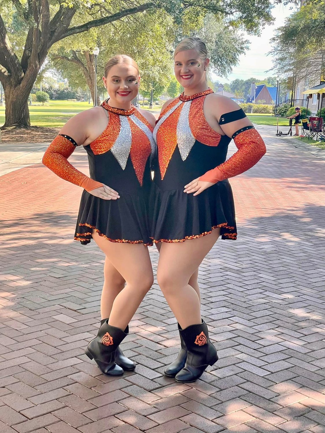Senior members of the Baldwin County Tiger Guard, Autumn Hardy and Mallory Hastings, took part in the All-South Marching Band Day at the University of Southern Mississippi Saturday, Sept. 17. The pair practiced and performed with The Pride Guard representing Baldwin County High School.