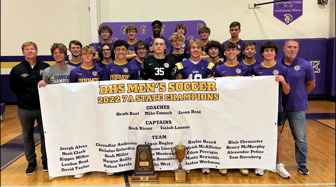 Members of the Daphne Trojans’ state champion boys’ soccer team were recognized during last week’s homecoming pep rally.