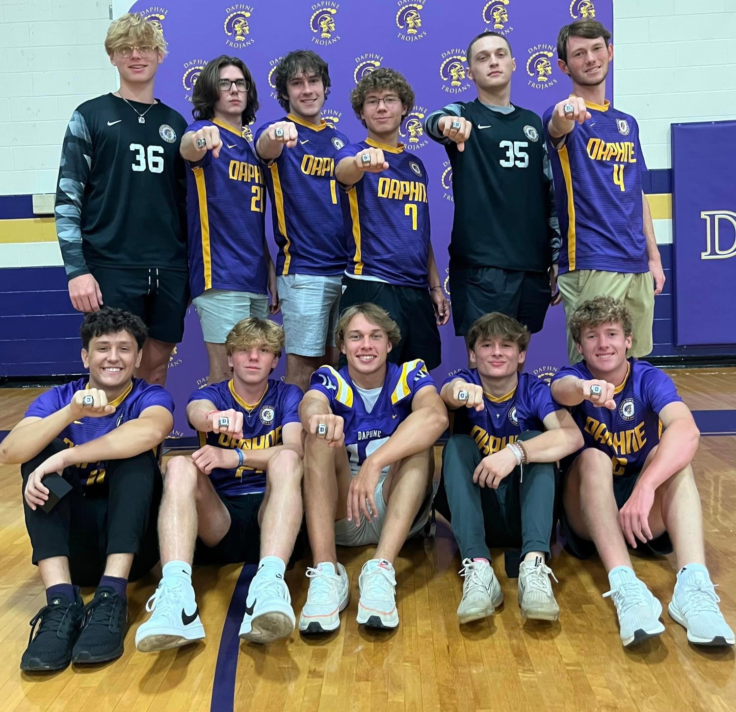 The 2022 Class 7A state champion Daphne Trojans took home the hardware from this past spring’s title game and showed off their championship rings at last week’s homecoming pep rally.