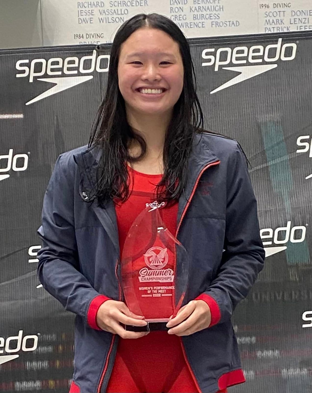 The Performance of the Meet award from the NCSA Summer Junior National Championships went to Spanish Fort’s Levenia Sim for her personal-best time in the 100-meter backstroke of 1:00.45, which topped her previous record set two weeks prior.
