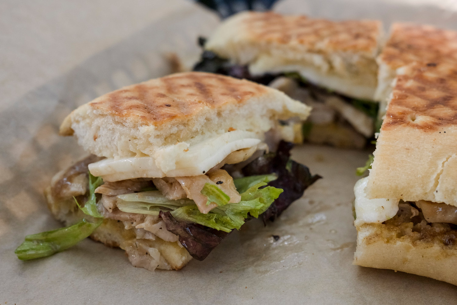 Guy Fieri proclaimed this sandwich the State Bird of Flavor Town. The House Roasted Turkey Panini sandwich has baby greens, roasted pepper, Dijon, garlic aioli and house-made mozzarella served on fresh baked focaccia.