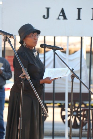 Baldwin County Archivist Felisha Anderson speaks during the annual Removal Day celebration last week in Bay Minette.