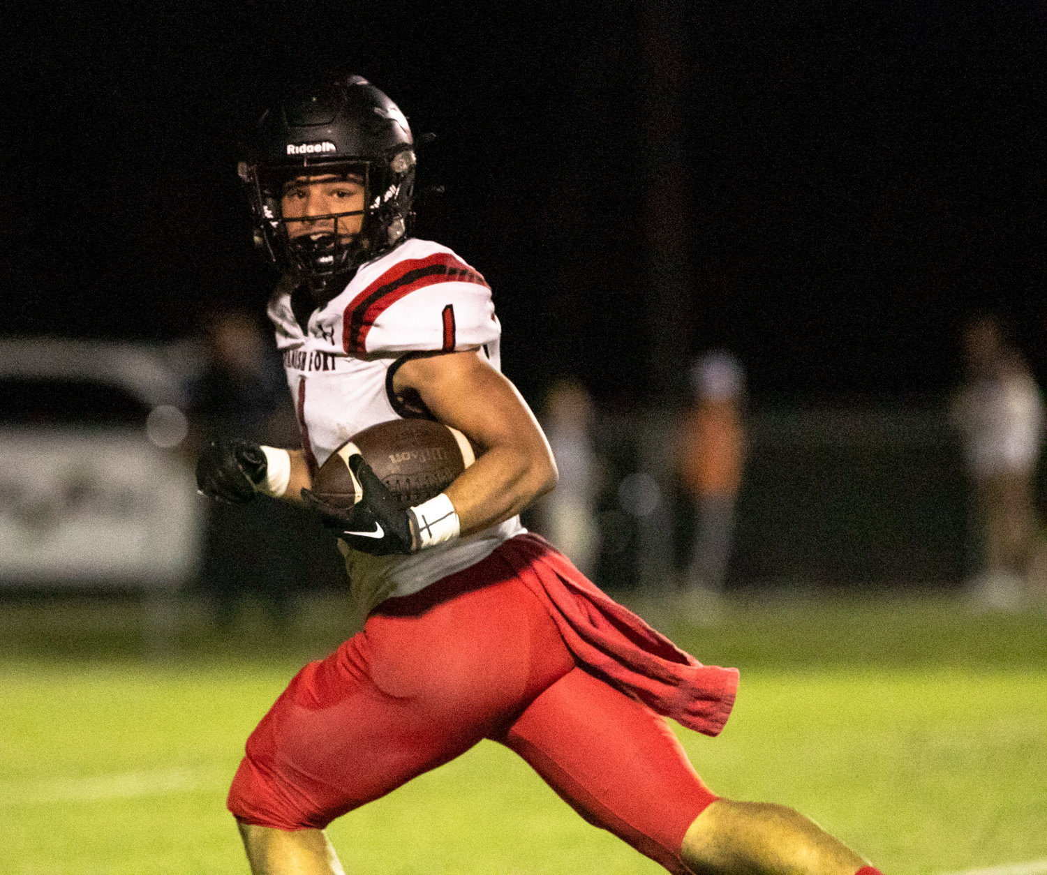 Toro senior receiver Jacob Godfrey checks to find no defenders in his vicinity after he juked the last line of Robertsdale defenders on his 37-yard touchdown in the second quarter of Spanish Fort’s 42-13 win over the Golden Bears in region play Friday night.