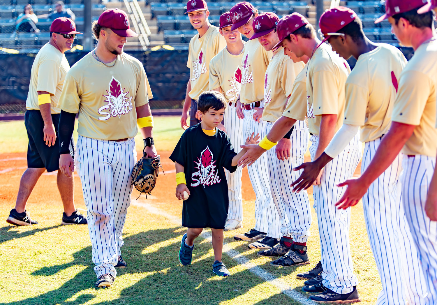 Cullen McKinney was introduced along with the Coastal Alabama Sun Chief baseball team at the first-ever “Go Gold” Fall Tournament where all proceeds went directly to Baldwin County-based Berry Strong Foundation, which provides support for Childhood Cancer research.