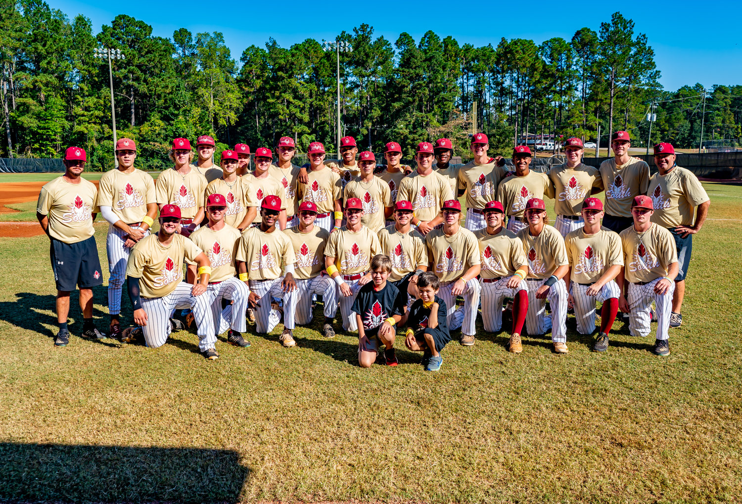 The Coastal Alabama Sun Chiefs' bat boys Oct. 7 were Cullen and Eli McKinney as part of the "Go Gold" Fall Tournament in Bay Minette. All the proceeds went directly to the Baldwin County-based Berry Strong Foundation, which provides support for Childhood Cancer research.