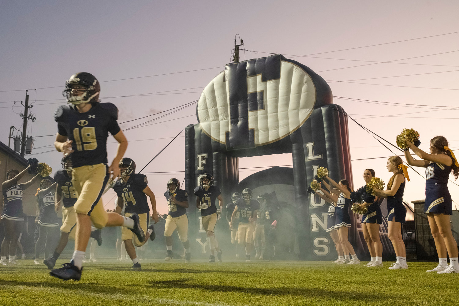 The Foley Lions take the field for their non-region contest against the Saraland Spartans at Ivan Jones Stadium Sept. 23. Foley hosts Daphne this Friday with the Class 7A Region 1 regular season title on the line.