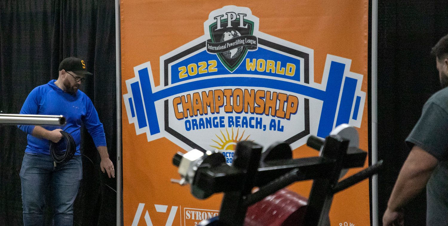 This weekend, the International Powerlifting World Championship meet will be held in Orange Beach after it was originally slated to be hosted in Russia. The Orange Beach Event Center was getting tuned up Wednesday, Oct. 19, before the lifting starts Thursday.