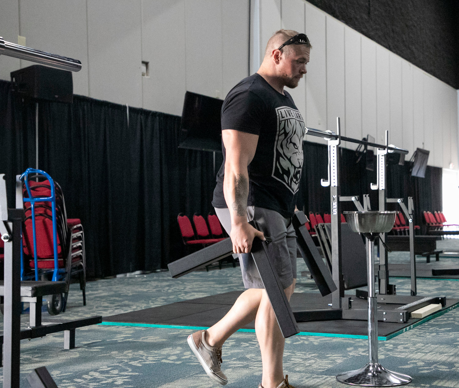 It was all hands on deck Wednesday to get the Orange Beach Event Center prepped to host the International Powerlifting World Championship meet this weekend.