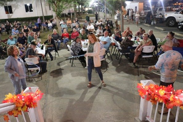When more than one player struck bingo at the annual Burgers & Bingo gathering in Bay Minette the contestants battled it out in a hula hoop contest.