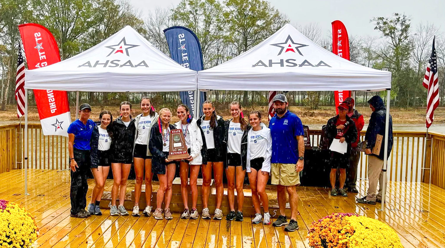 The Bayside Academy Lady Admirals claimed a Red Map trophy for finishing second place in the team competition at Saturday’s AHSAA cross country state championship meet in Oakville. Bayside Academy’s state representatives included Catherine Doyle, Annie Midyett, Grace Dawson, Shelby Fargason, Amelia Wells, Presley Putnam and Virginia McCrory.