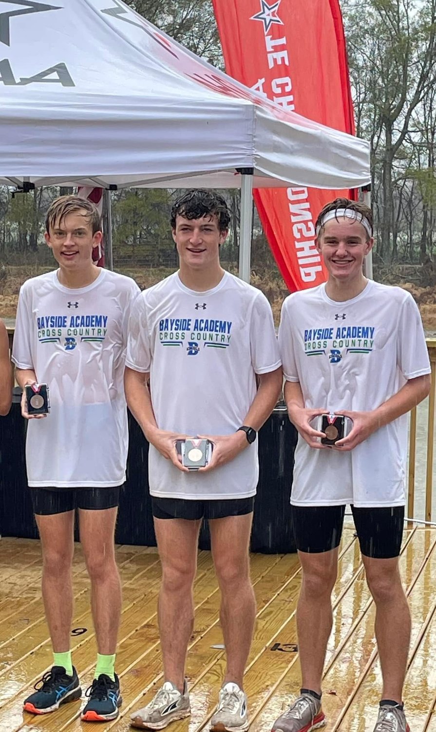 With top-15 finishes, a trio of Bayside Academy Admirals garnered all-state honors at the AHSAA cross country state championships at Oakville Indian Mounds Park Saturday, Nov. 5, including Ty Postle, John Thomas Neill and Kyle Cooper.