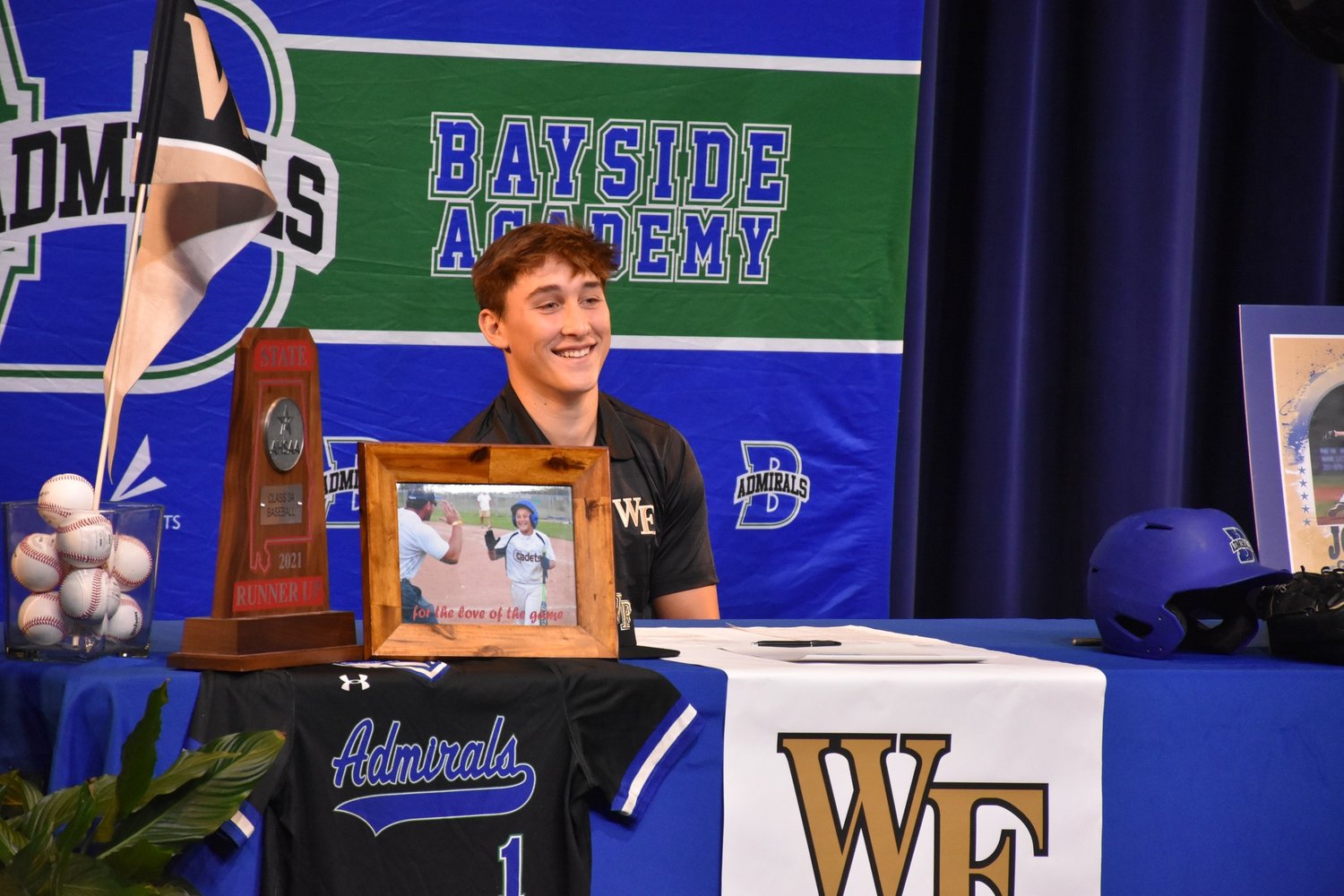 Josh Gunther was one of three baseball signees honored at Bayside Academy’s Nov. 9 ceremony as part of National Signing Day. Gunther will head to North Carolina to join the Wake Forest Demon Deacons.