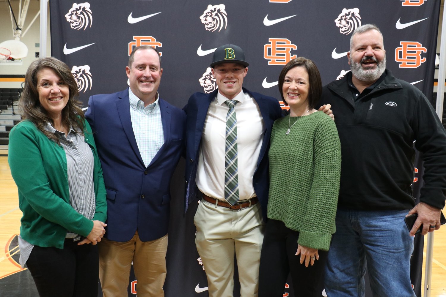 Joining in on the celebration of Trevor Murphy’s signing with Bishop State baseball Thursday, Nov. 17, were his parents, Walt and Casey Murphy and Cheri and Carl Griffith.